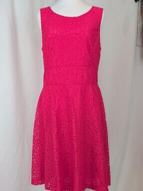 Ricki's Bright Pink Lace Sleeveless Dress - Size 12